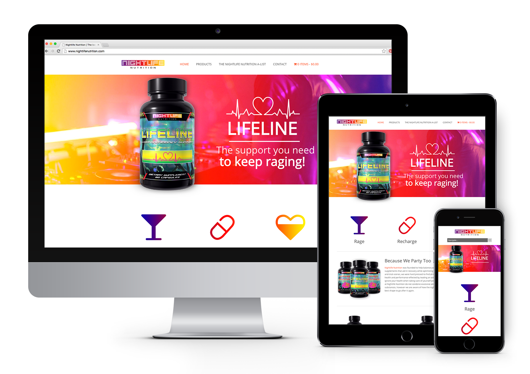Nightlife Nutrition Responsive Website Design