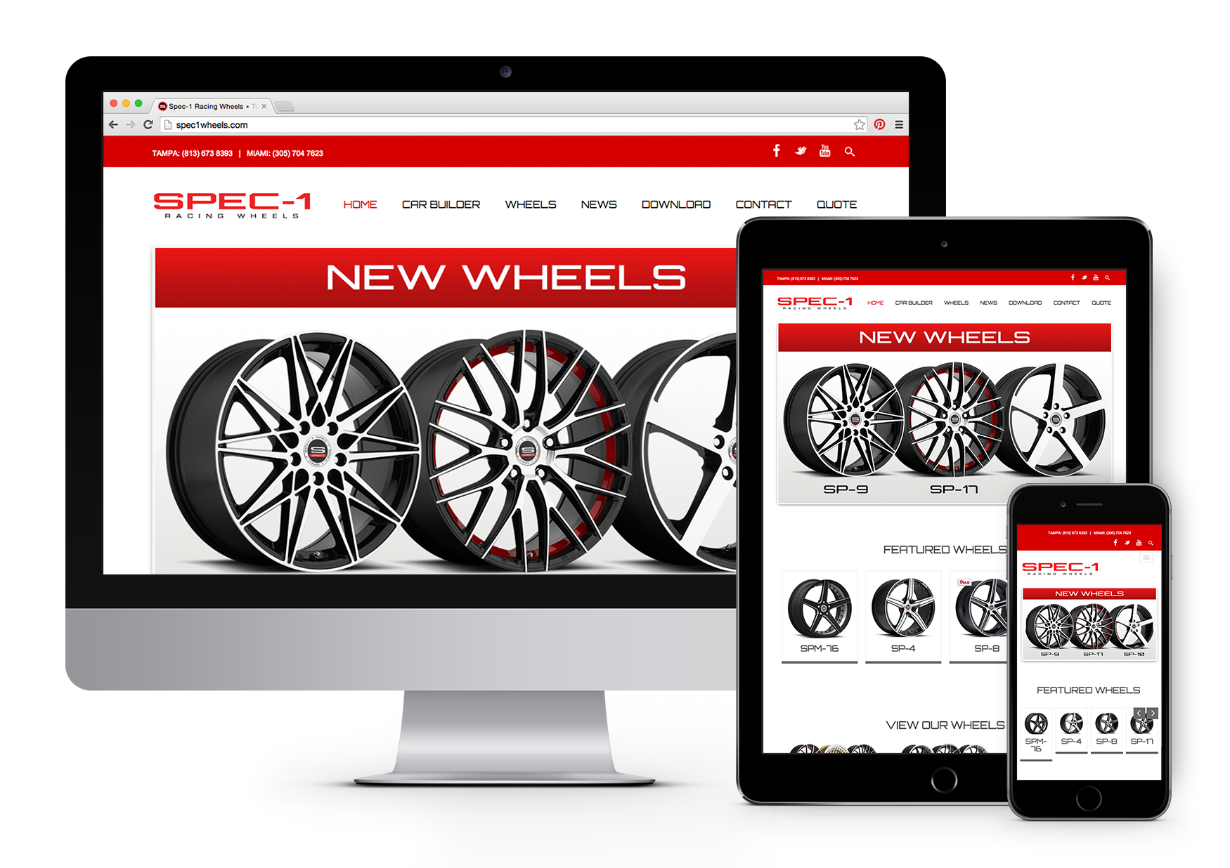 Spec-1 Racing Wheels Responsive Website Design